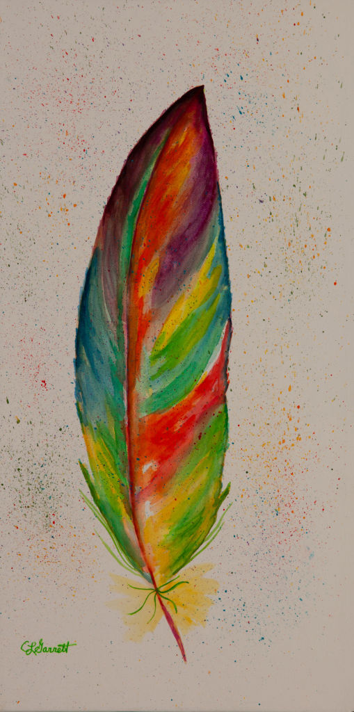 feather on wood  $30