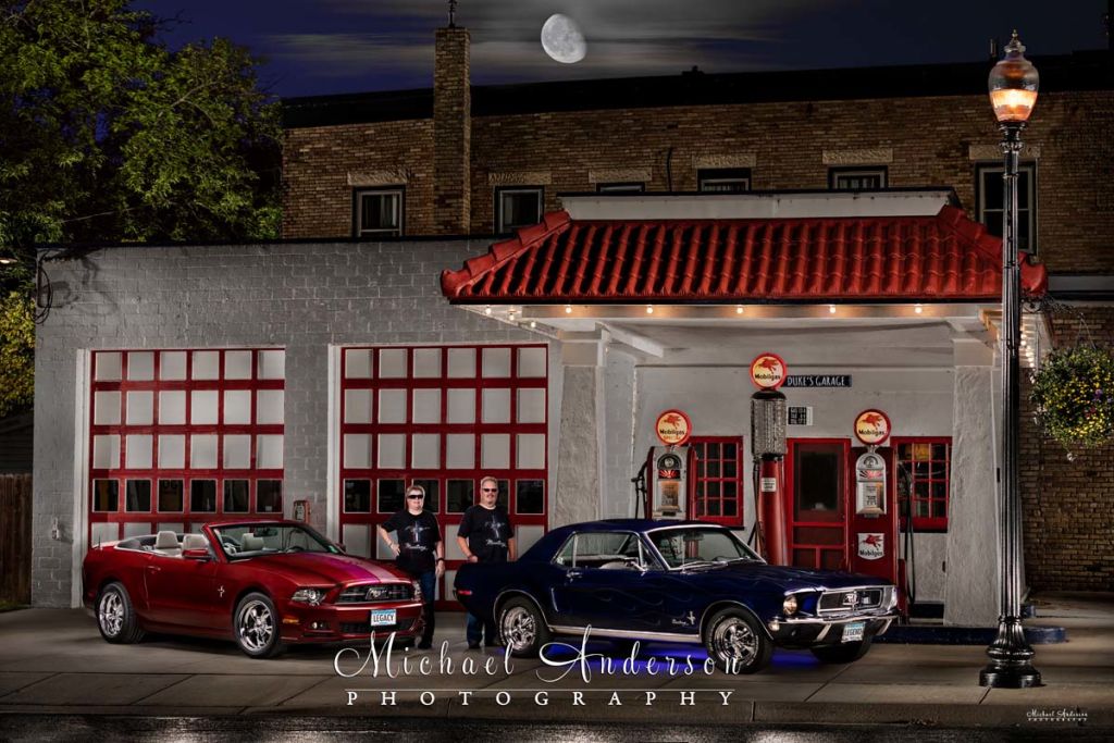 Light Painting Two Ford Mustangs.